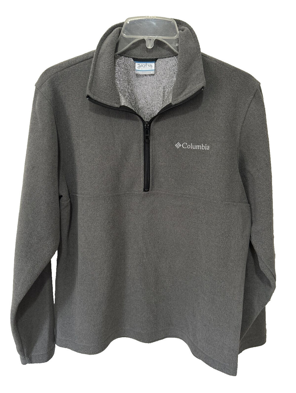 Columbia Size M OmniHeat Men's Gray Pullover Half Zip Stretch Jacket